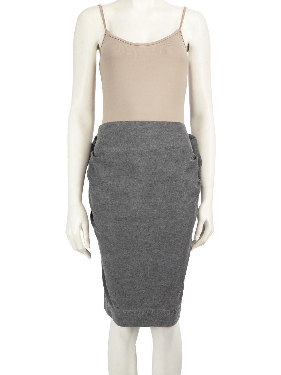 Lanvin Pre-Owned Grey Pleated Back Accent Skirt