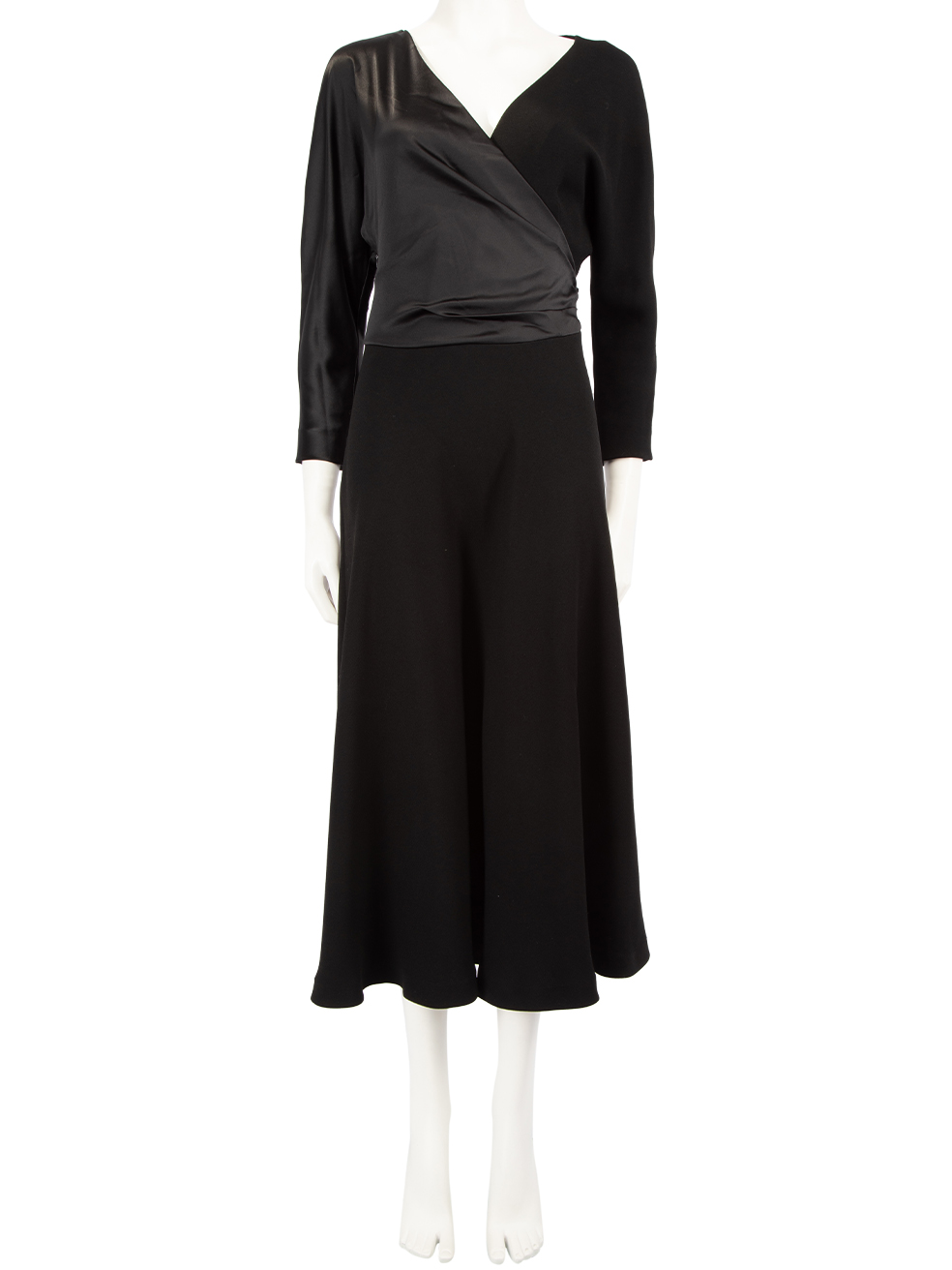 Max Mara Pre-Owned Max Mara Pianoforte Black V Neckline Midi Dress