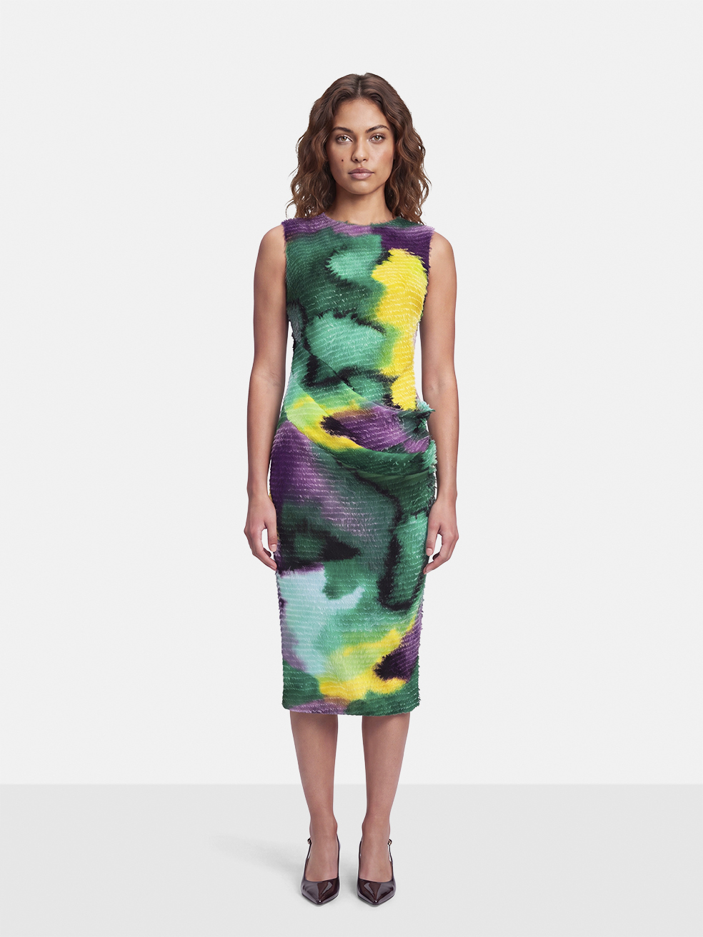Dries Van Noten Fringed Ruched Midi Dress