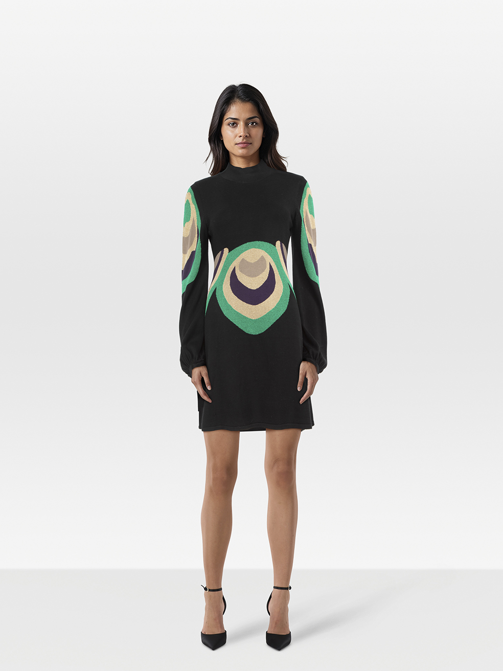 Temperley London Pre-Owned Black Silk Abstract Knit Dress