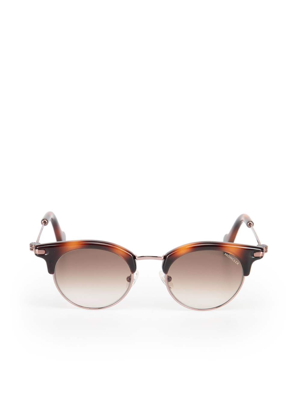 Moncler Brown Havana Gradient Round Sunglasses
