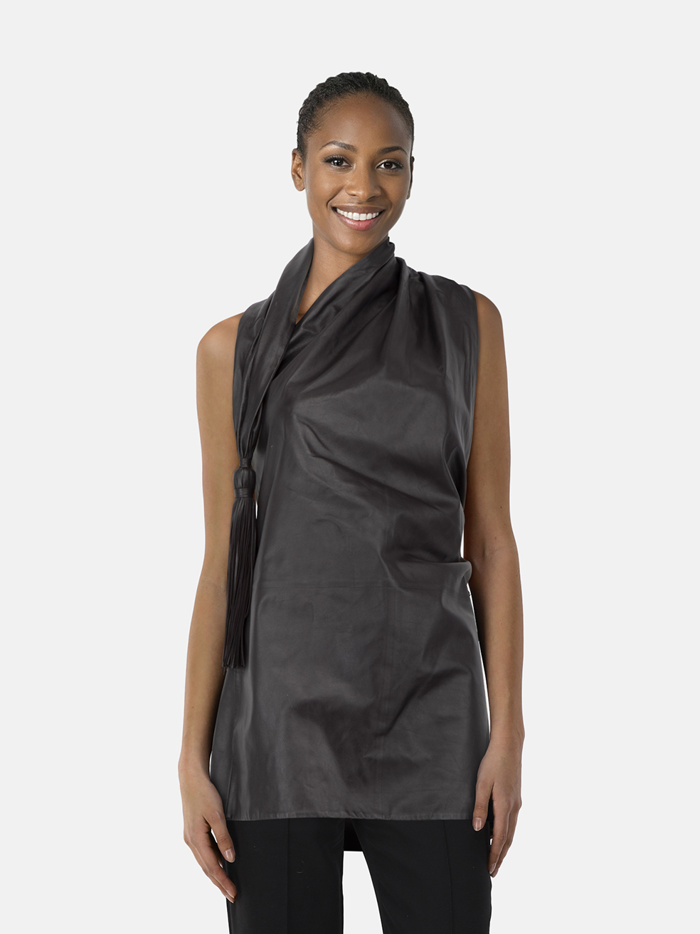 Bottega Veneta Fall 21 Salon 02 Brown Leather Top