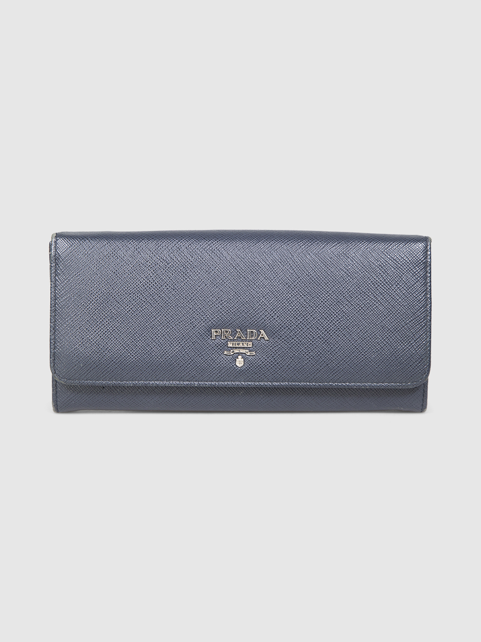 Prada Navy Saffiano Leather Long Wallet