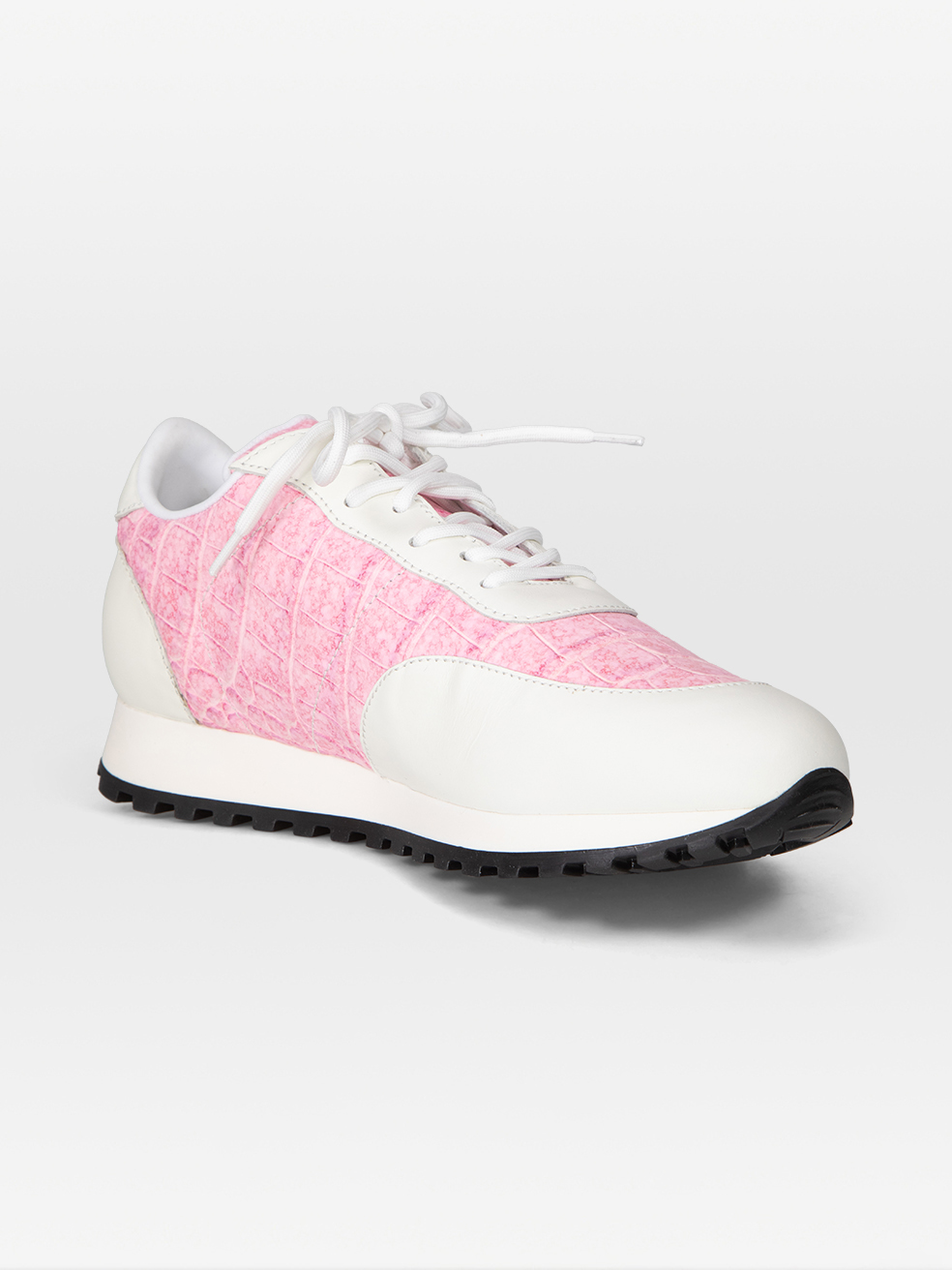 Giuseppe Zanotti Pink Croc Print Jimi Running Trainers