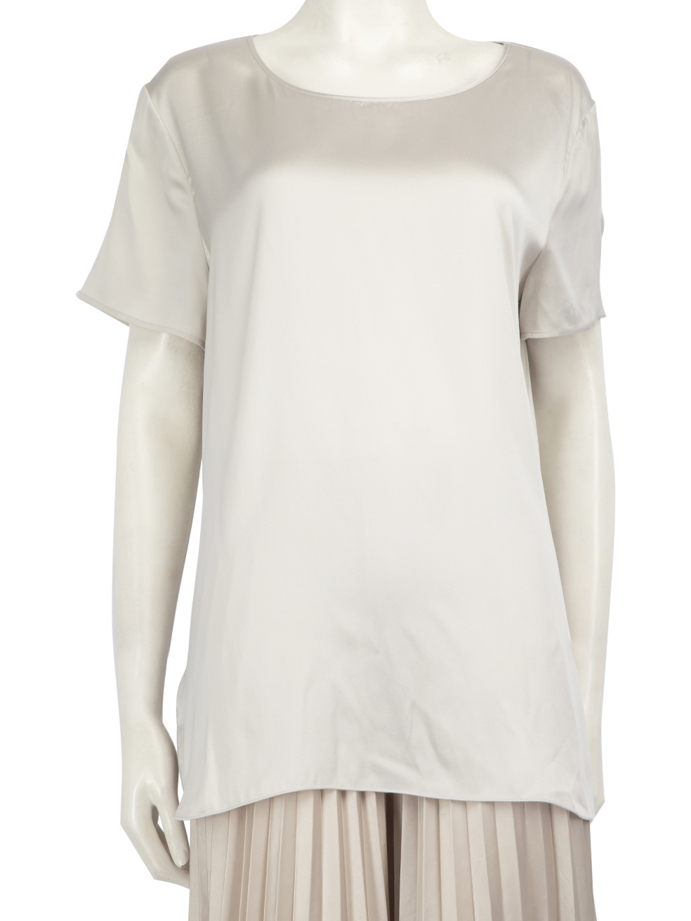 Max Mara Max Mara Leisure Grey Silk Short Sleeve Blouse