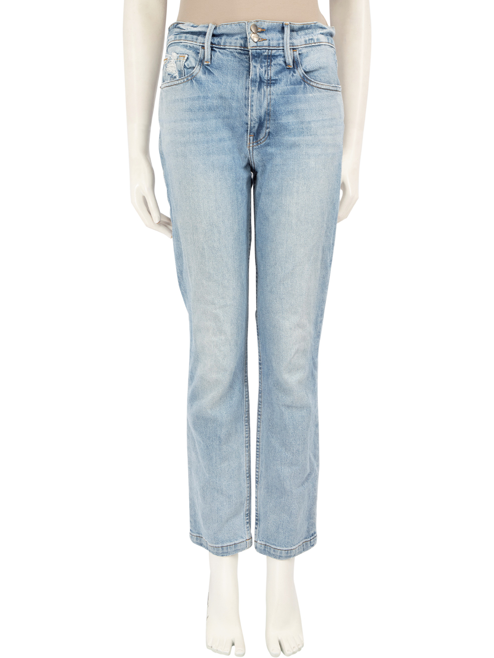 FRAME Pre-Owned Light Wash Blue Denim Le Sylvie Slender Straight Jeans