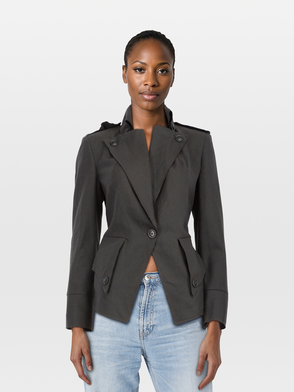 Vivienne Westwood Pre-Owned Vivienne Westwood Anglomania Grey Wool Long Sleeve Jacket