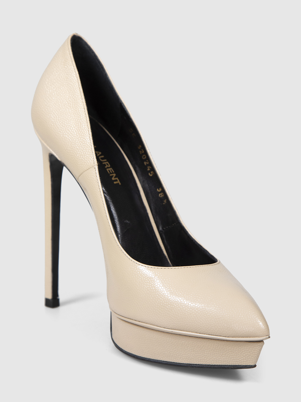 Saint Laurent Beige Leather Janis Pumps