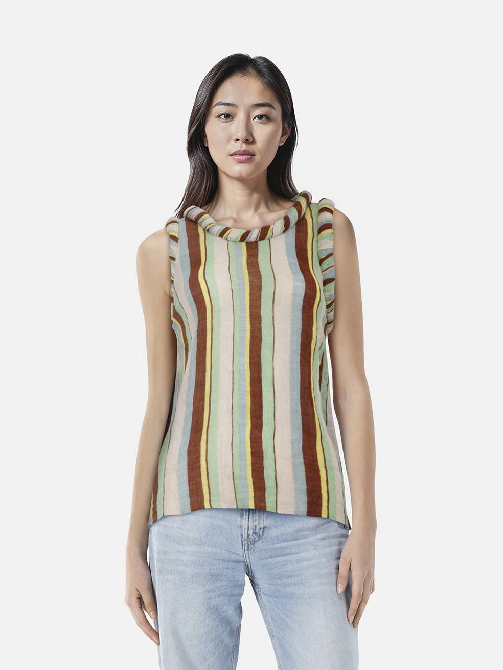 Loewe Striped Rolled Neckline Tank Top