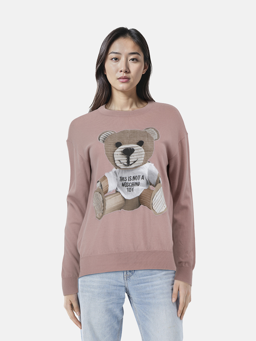 Moschino Pink Teddy Print Sweatshirt