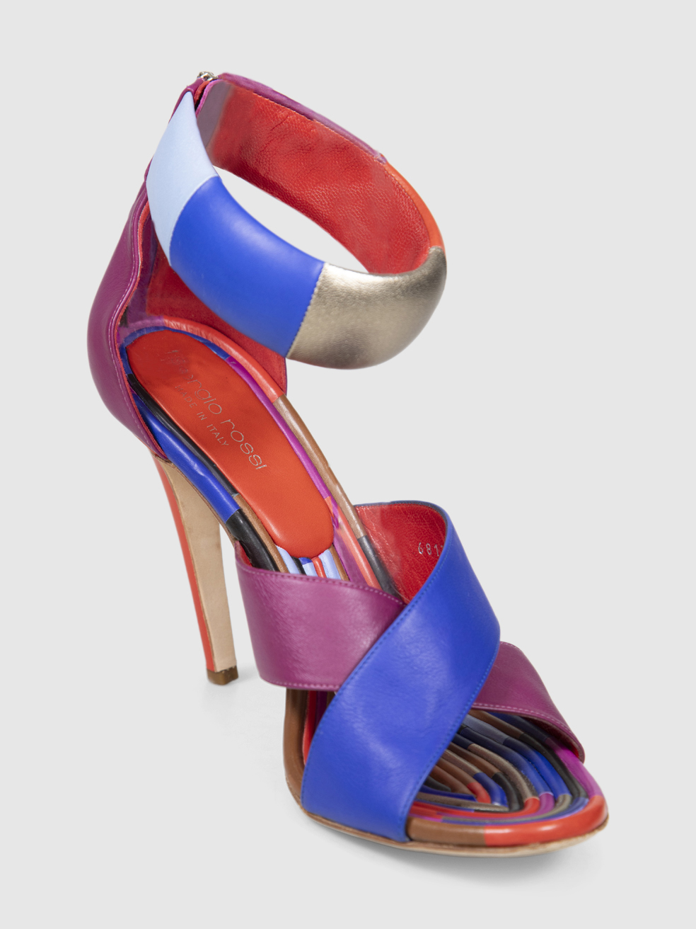 Sergio Rossi Cross Strap Leather Heeled Sandals