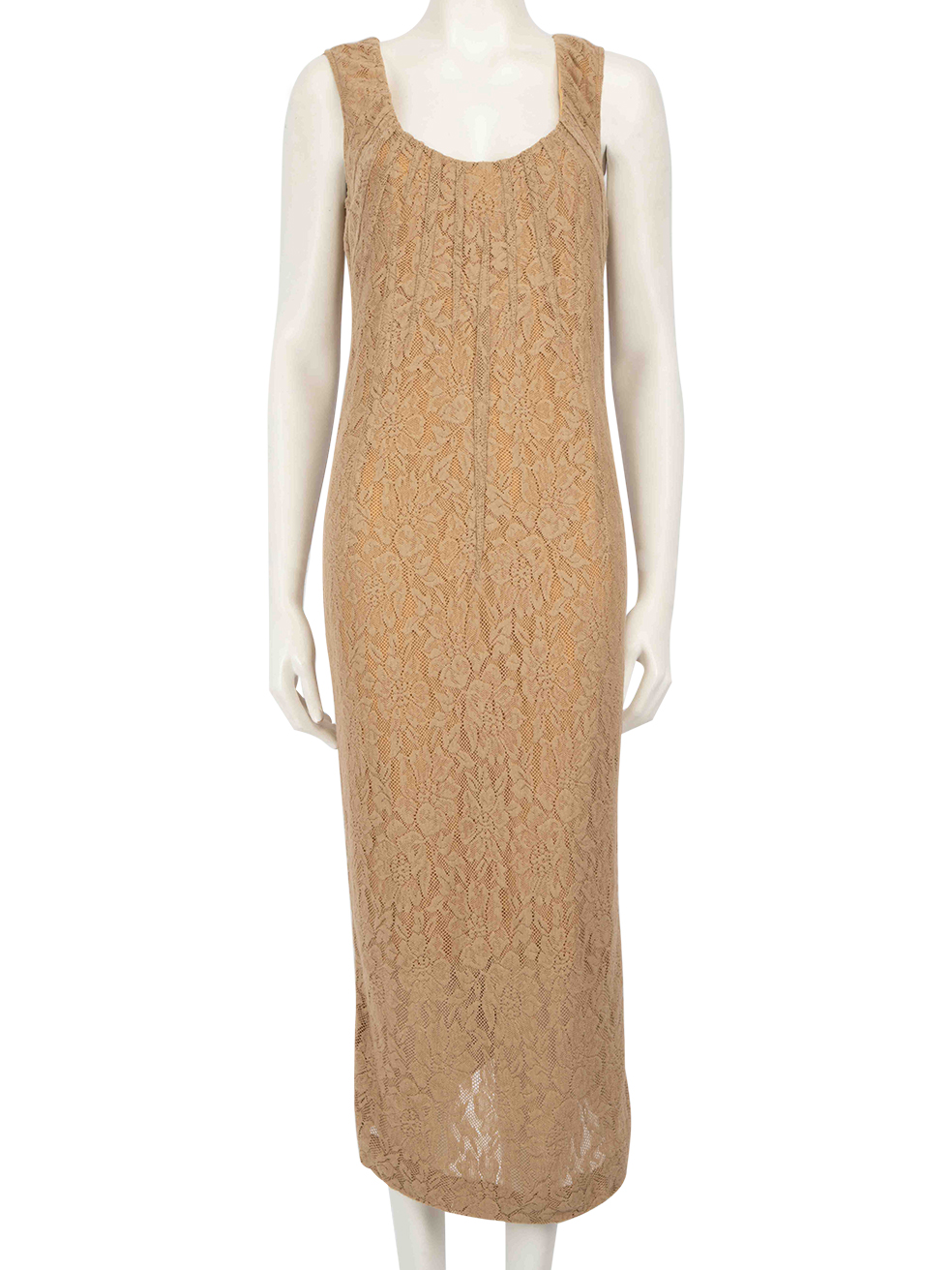 Dolce & Gabbana Pre-Owned Beige Wool Lace Midi Dress