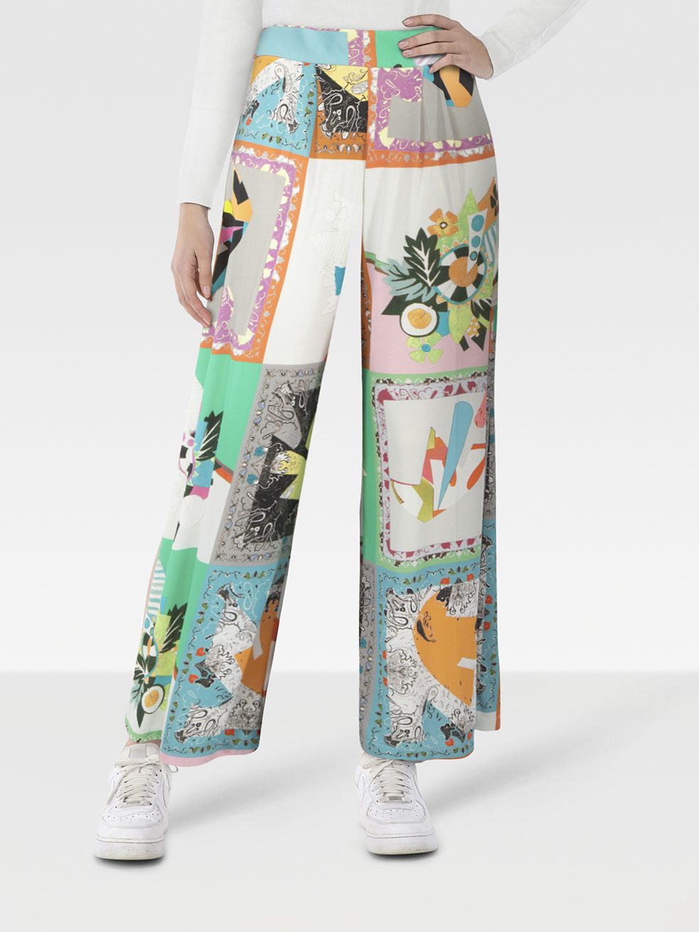 Etro Pre-Owned Abstract Patterned Wide Leg Trousers