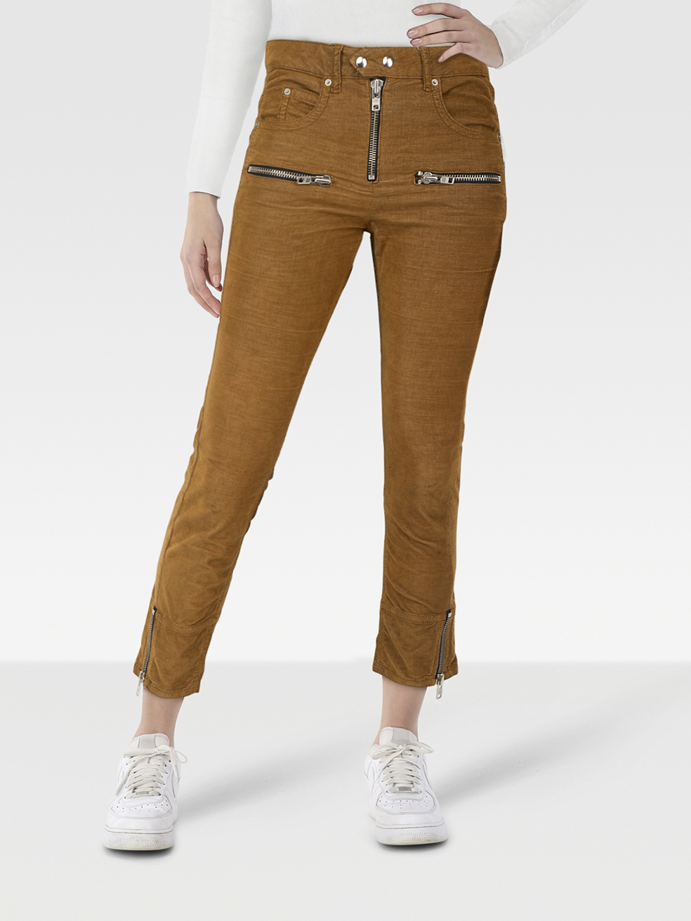 Isabel Marant Pre-Owned Isabel Marant Étoile Brown Velvet Zip Detail Trousers