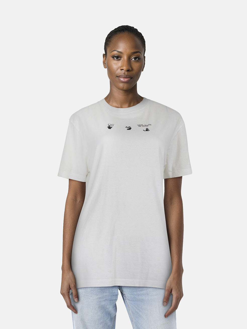 Off-White White & Green Logo Graphic T-Shirt