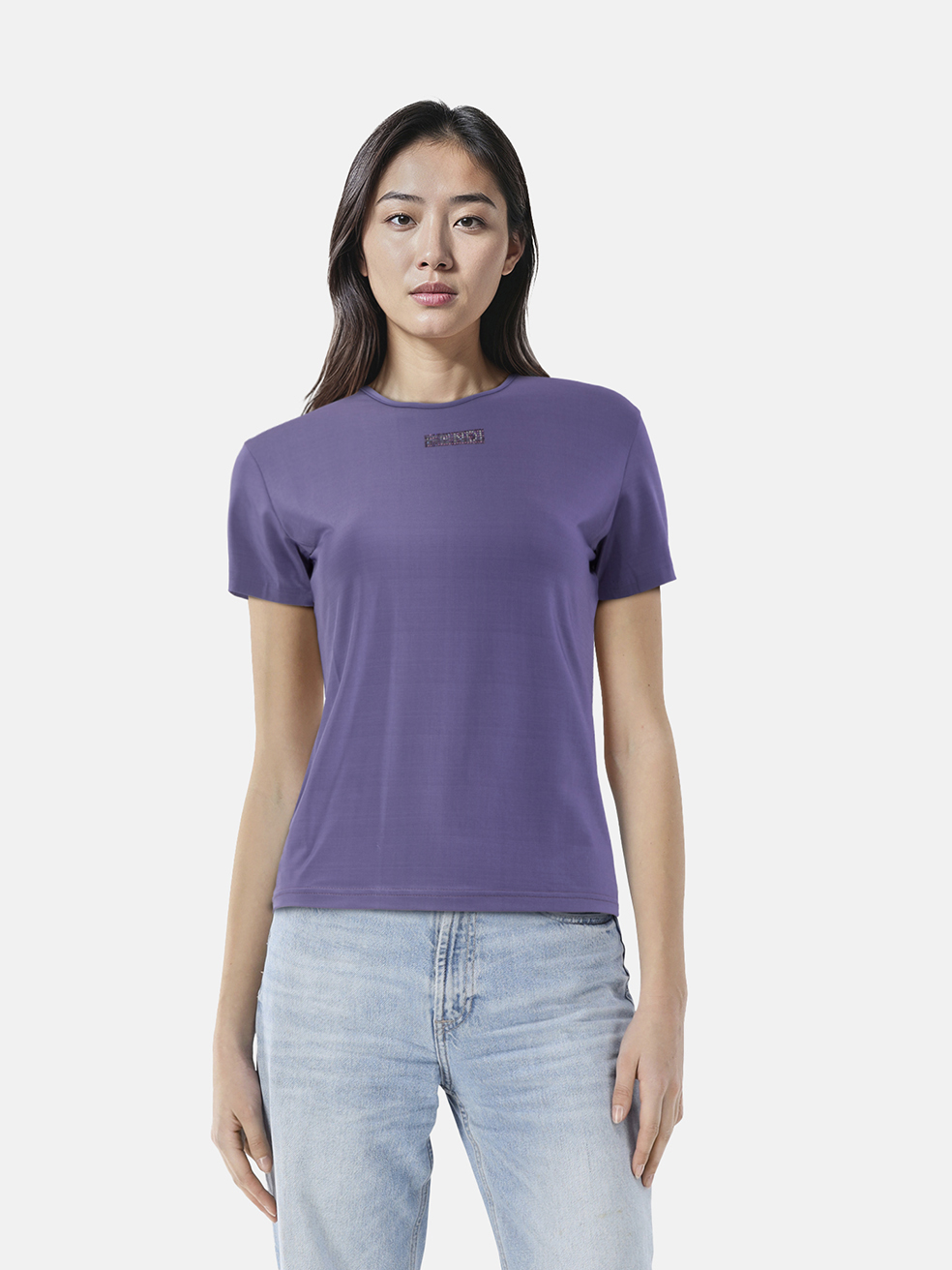 Fendi Purple Logo Embellished T-Shirt