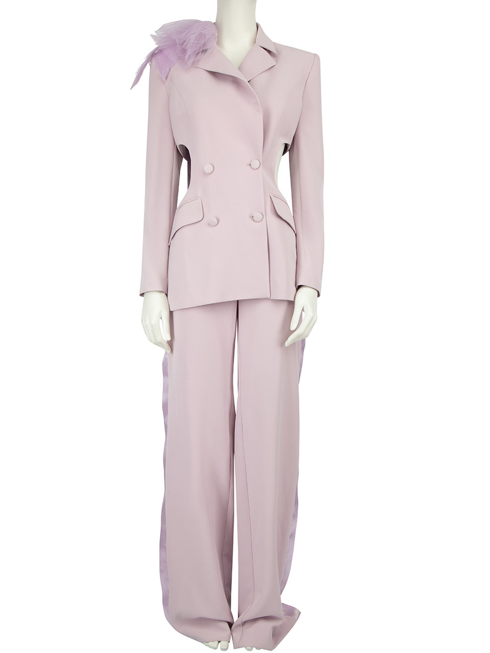 Honayda Pre-Owned Purple Cut-Out Blazer & Trousers Set