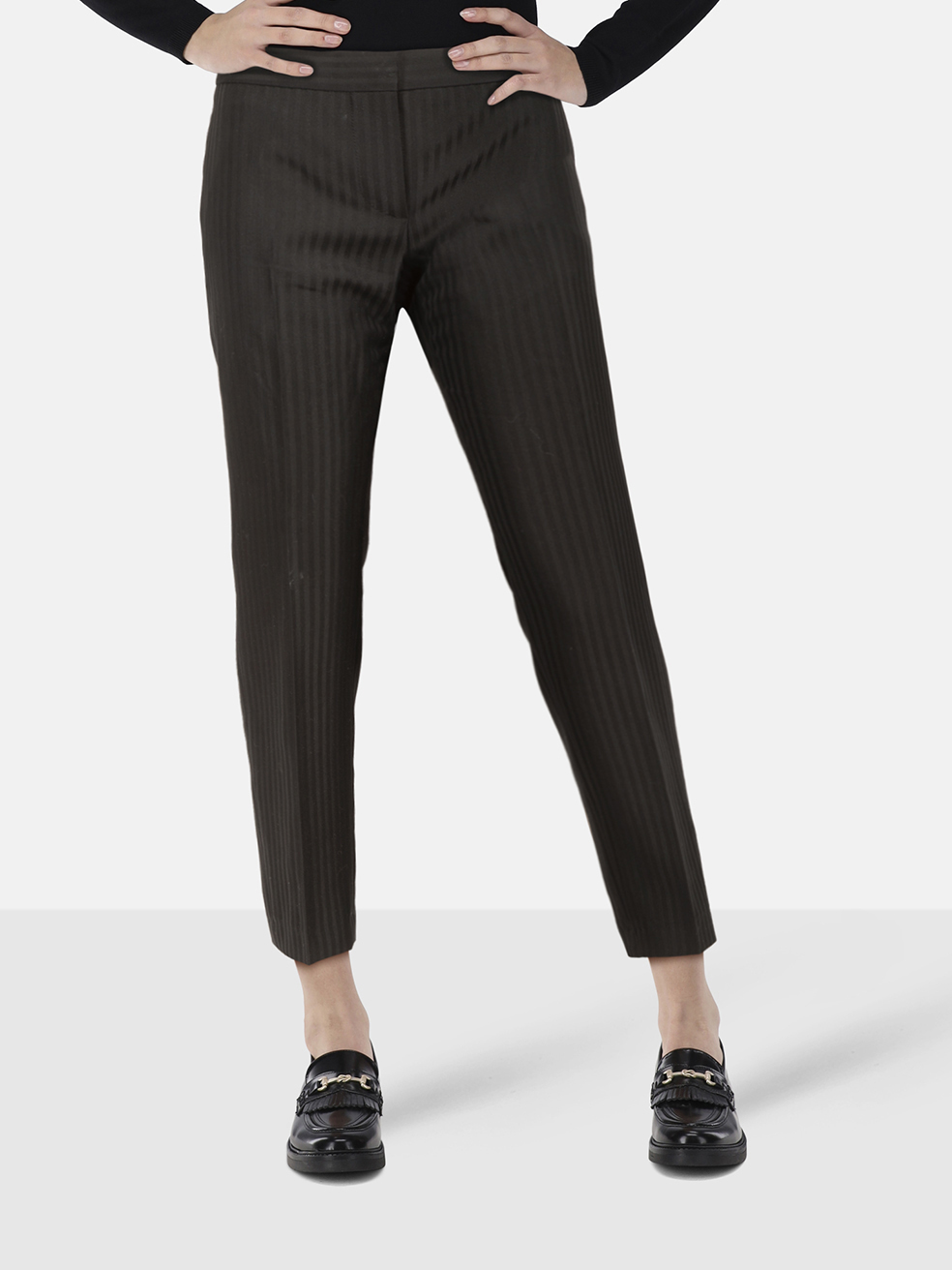 Alexander McQueen Black Striped Slim Fit Trousers