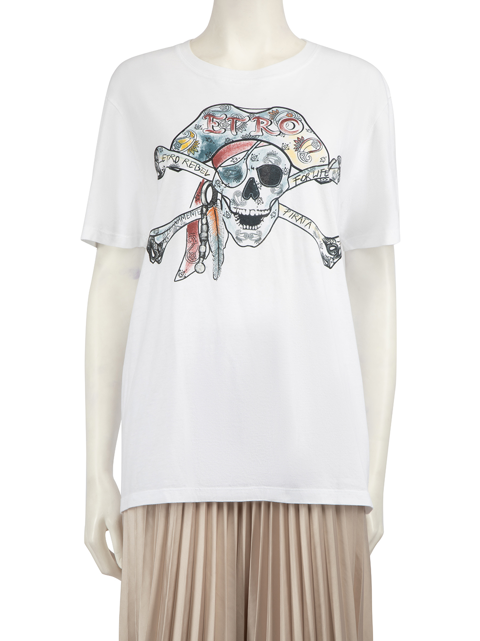 Etro Pre-Owned White Skull Printed T-Shirt