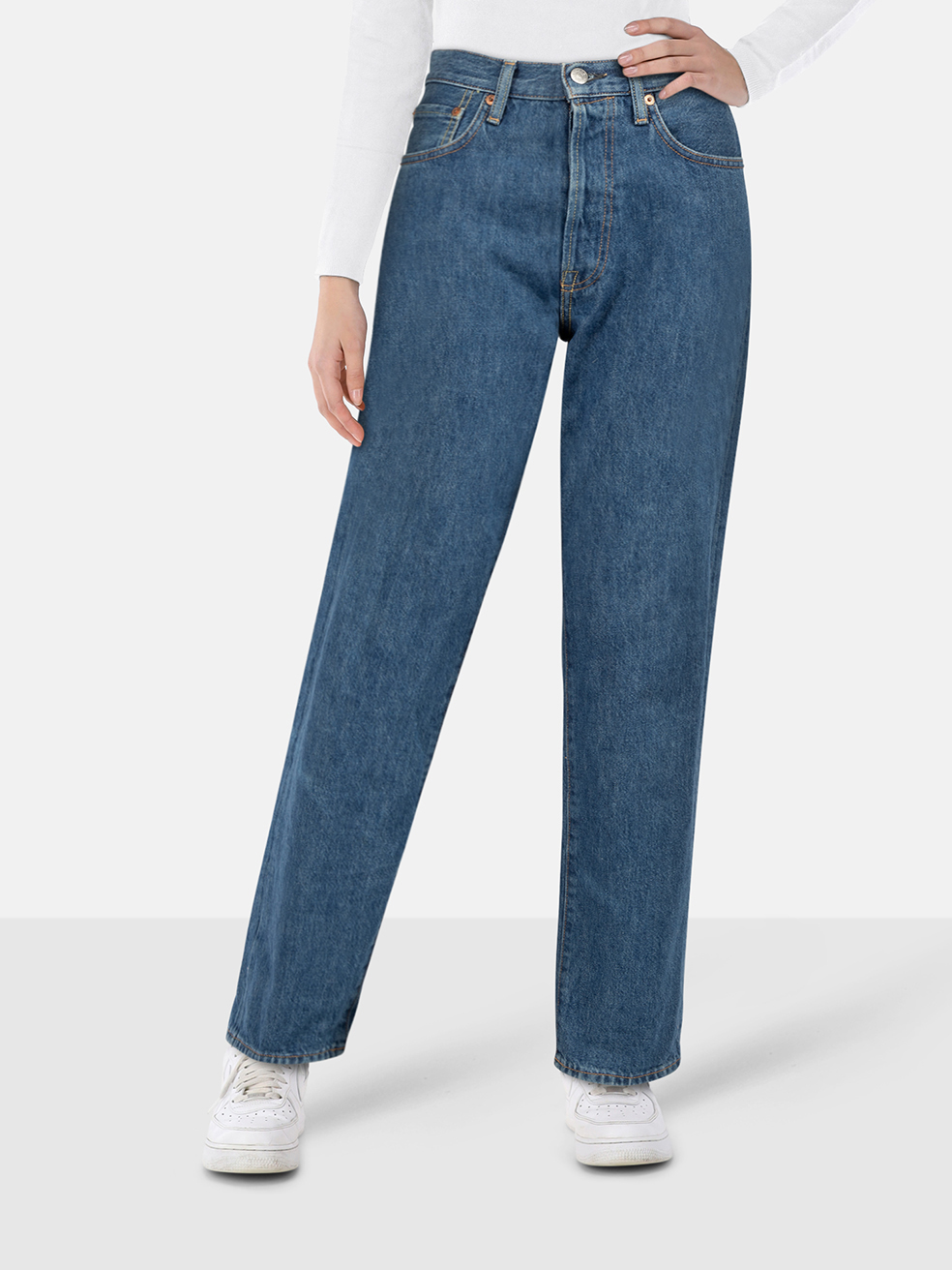 Acne Studios Blue Straight High Rise Denim Jeans Acne Studios Blue Straight High Rise Denim Jeans