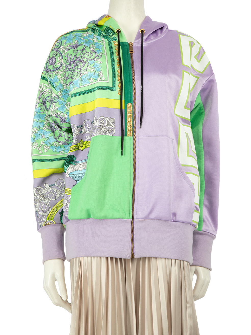 Versace Pre-Owned Baroque Print Zip-Up Hoodie