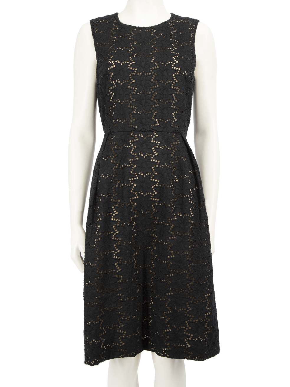 Max Mara Black Floral Lace Sleeveless Dress