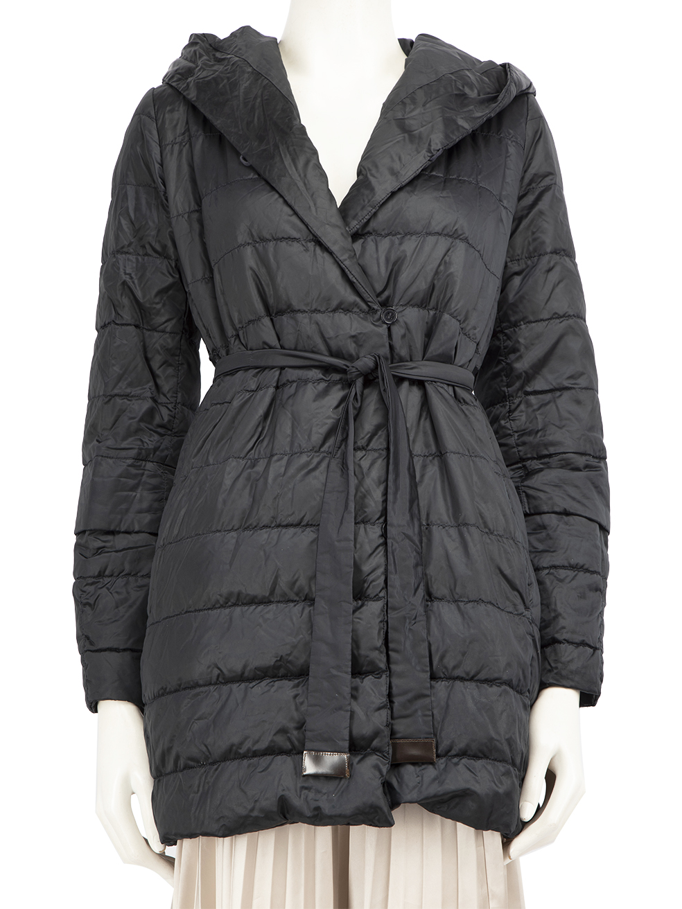 Max Mara Pre-Owned Black Collapsible Puffer Coat