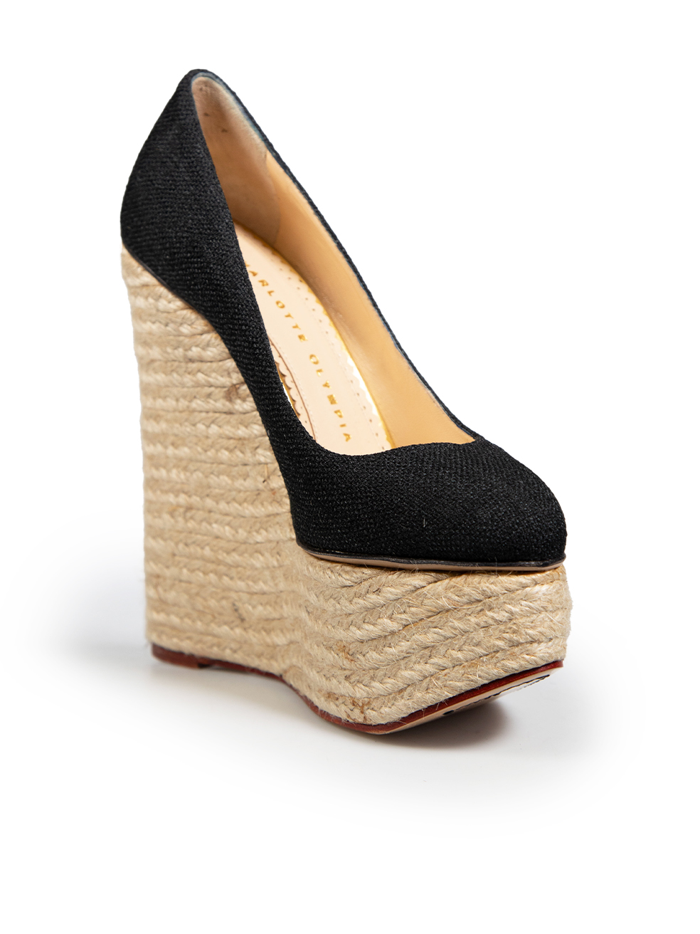 Charlotte Olympia Black Espadrille Wedges