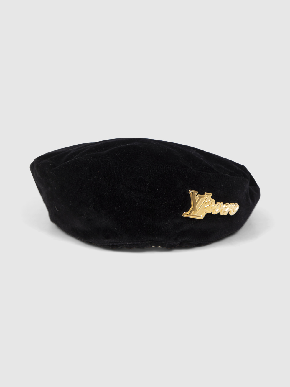 Louis Vuitton Black Velvet LV Dog Lovers Beret