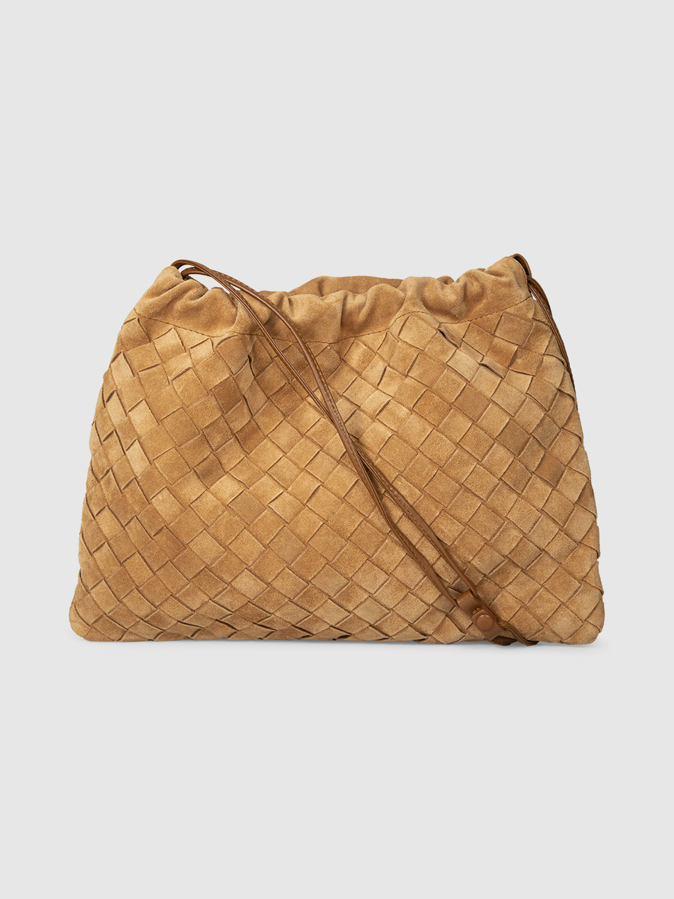 Bottega Veneta Brown Suede Dust Bag Shoulder Bag