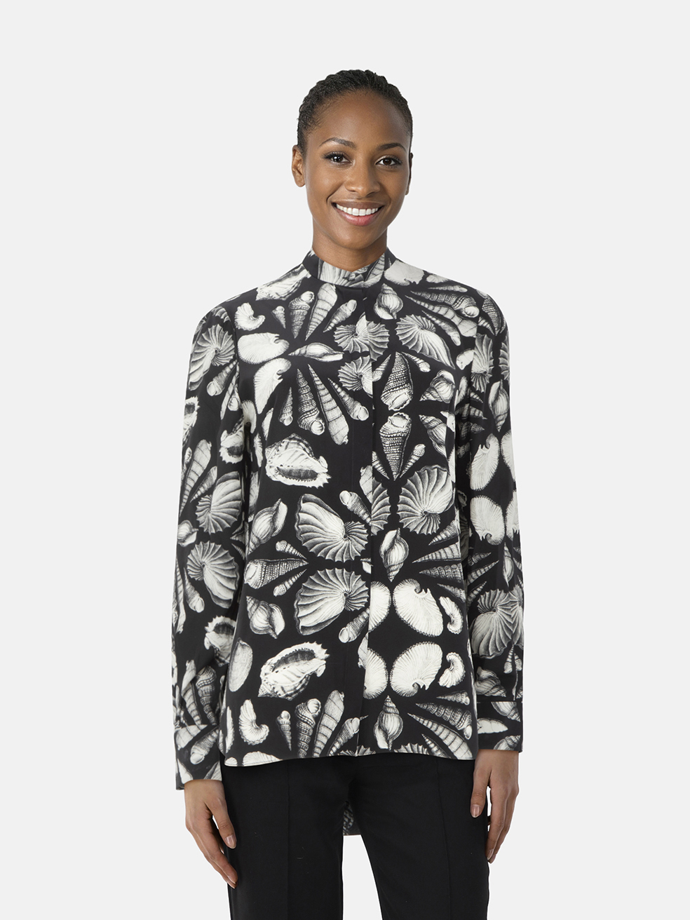 Alexander McQueen Seashell Print Silk Shirt