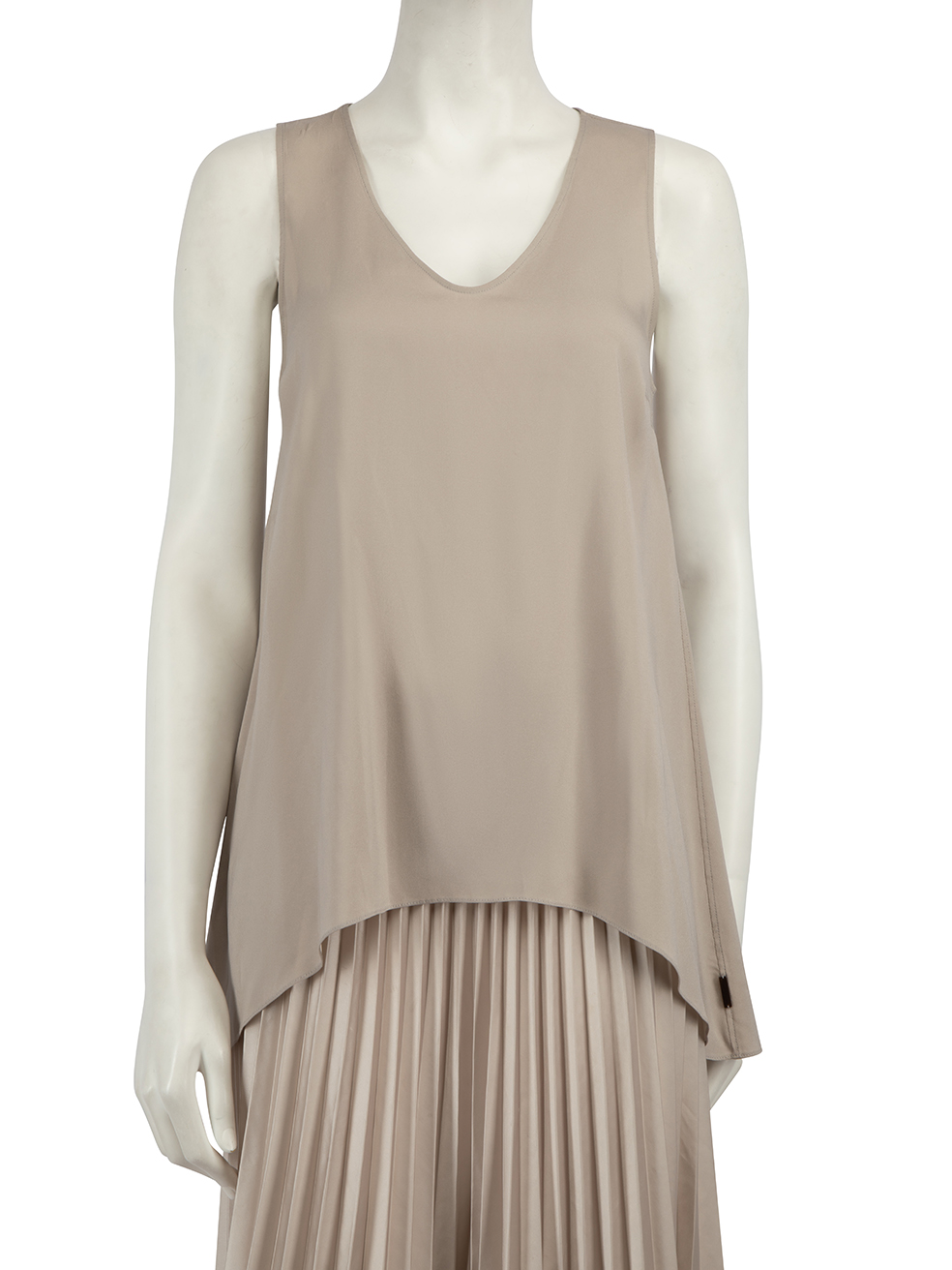 Brunello Cucinelli Pre-Owned Beige Silk Tank Top