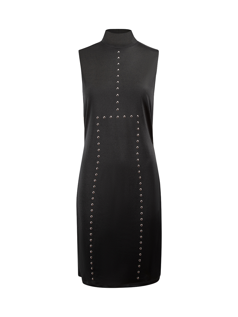 Wolford Pre-Owned Black Studs Accent Mock Neck Dress