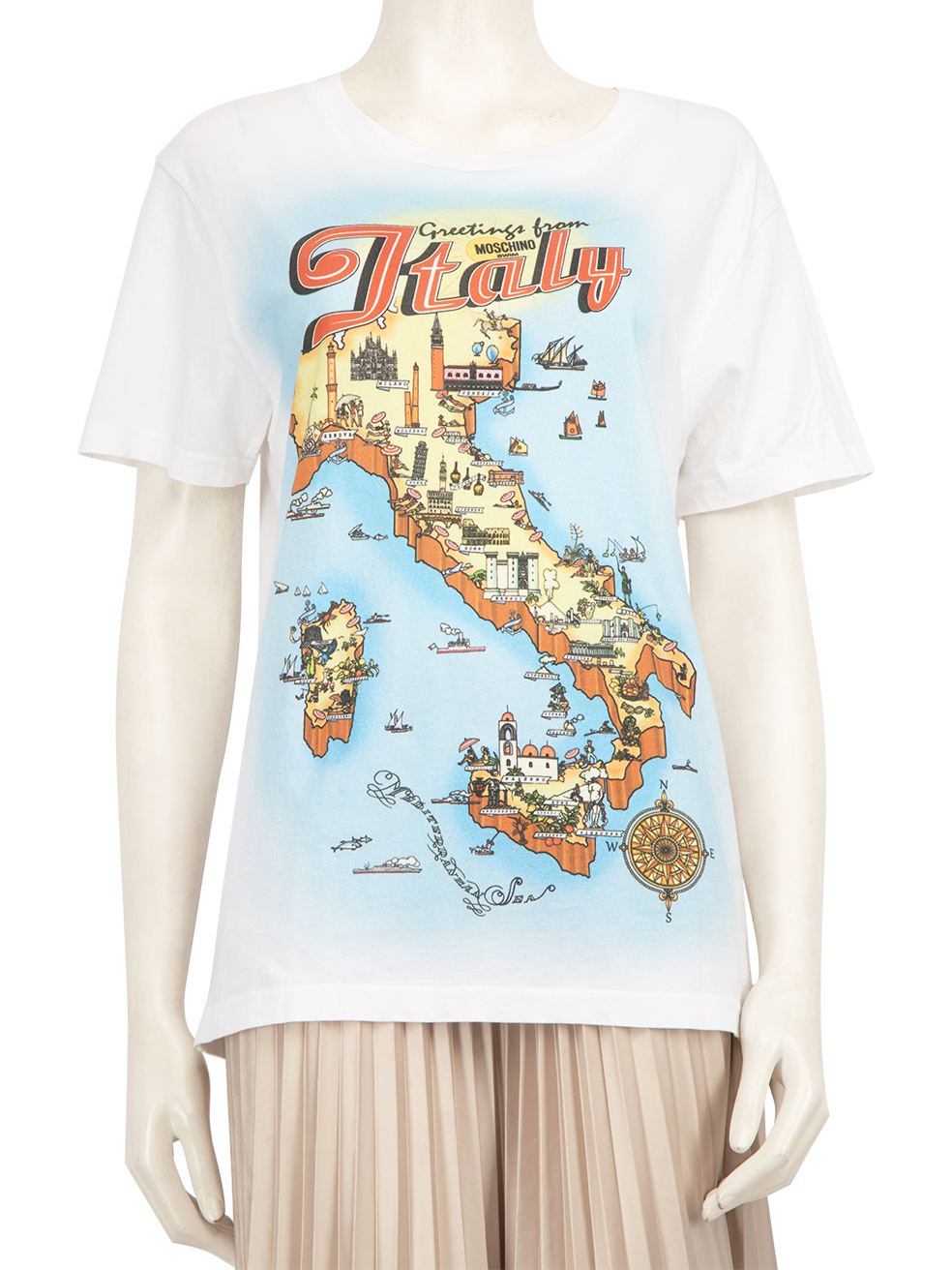 Moschino Map Of Italy Print T-Shirt
