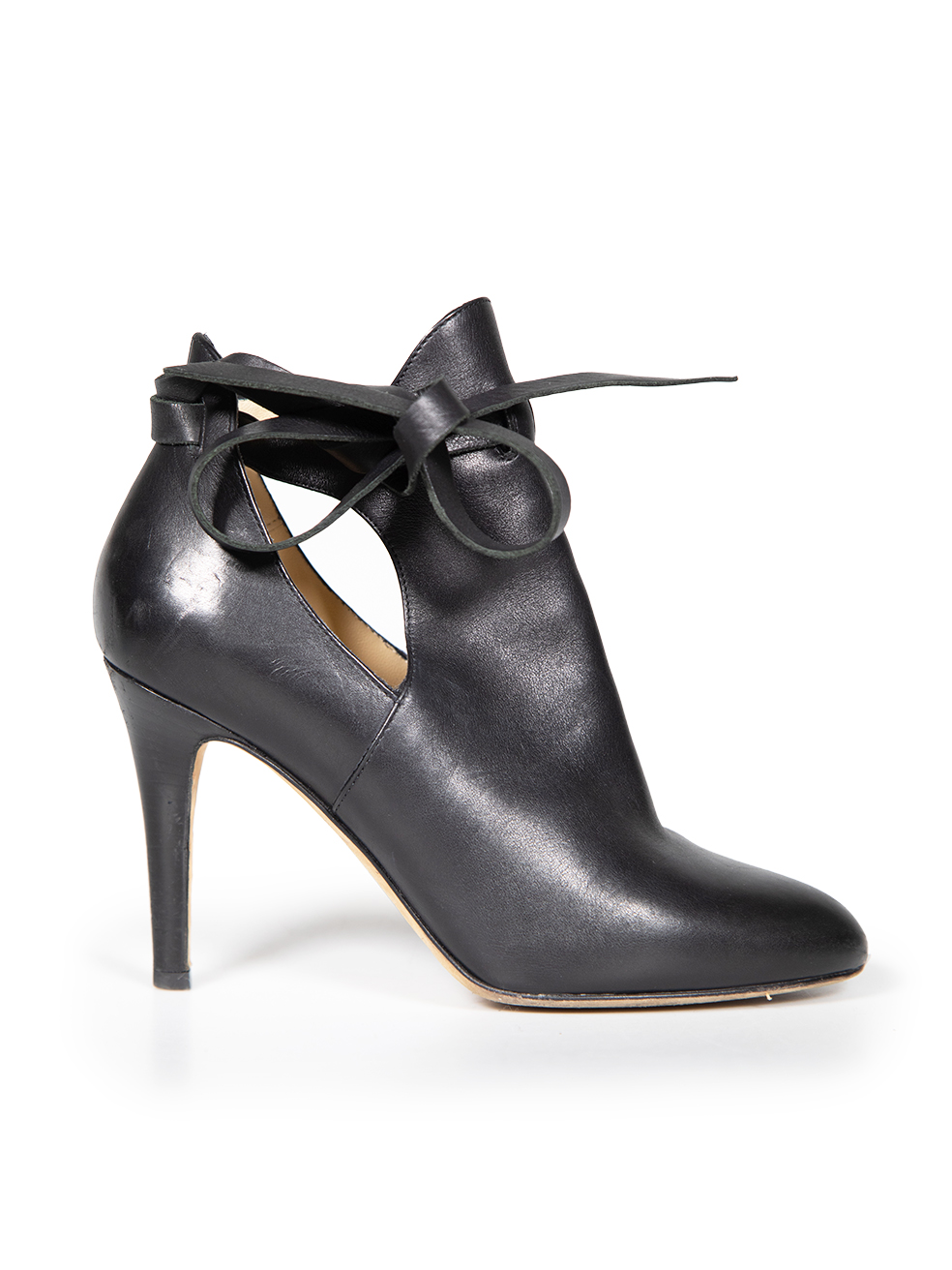 Jimmy Choo Pre-Owned Black Leather Ankle Tie Detail Boots