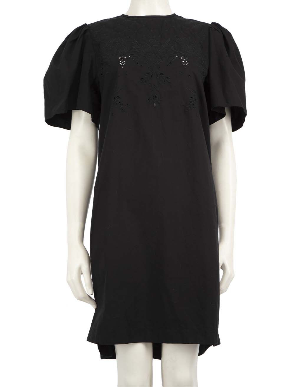 Isabel Marant Pre-Owned Isabel Marant Étoile Black Embroidered Short Sleeve Dress