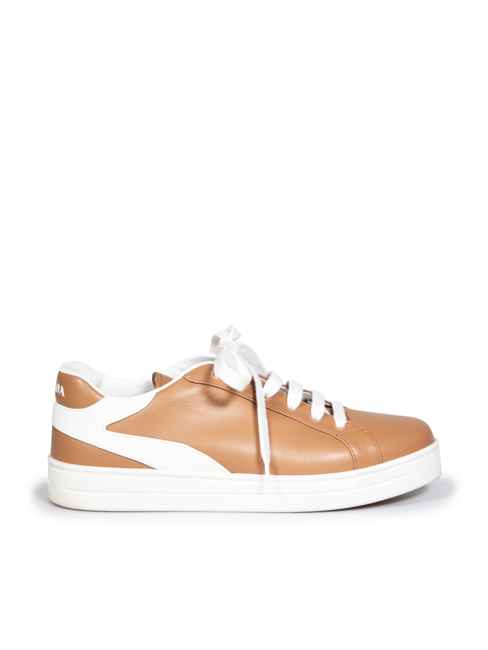 Prada Pre-Owned Brown Leather Lace Up Trainers