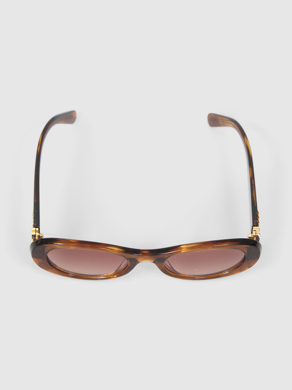 Miu Miu Striped Tobacco Oval Sunglasses