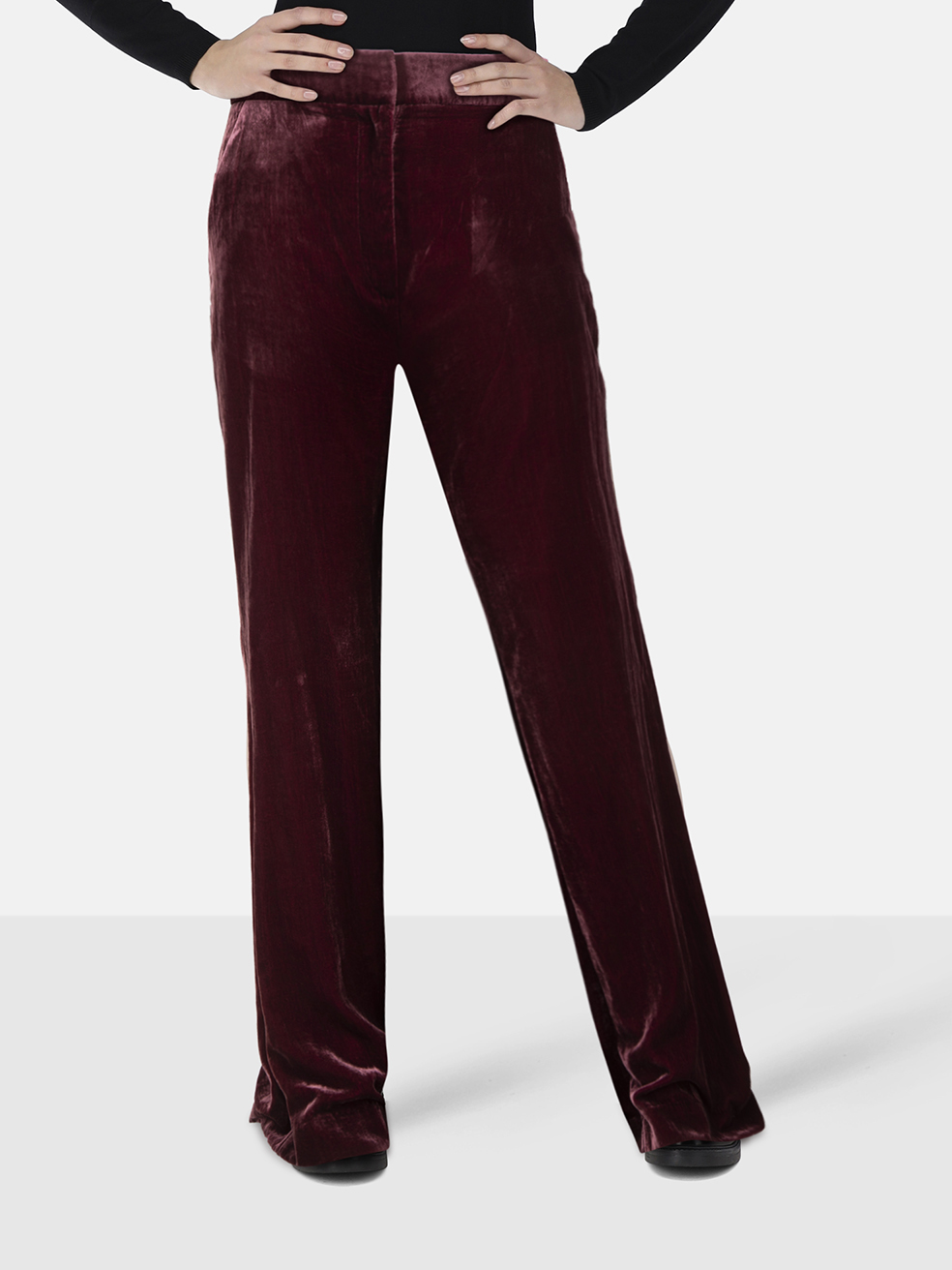 Veronica Beard Burgundy Velvet Trousers