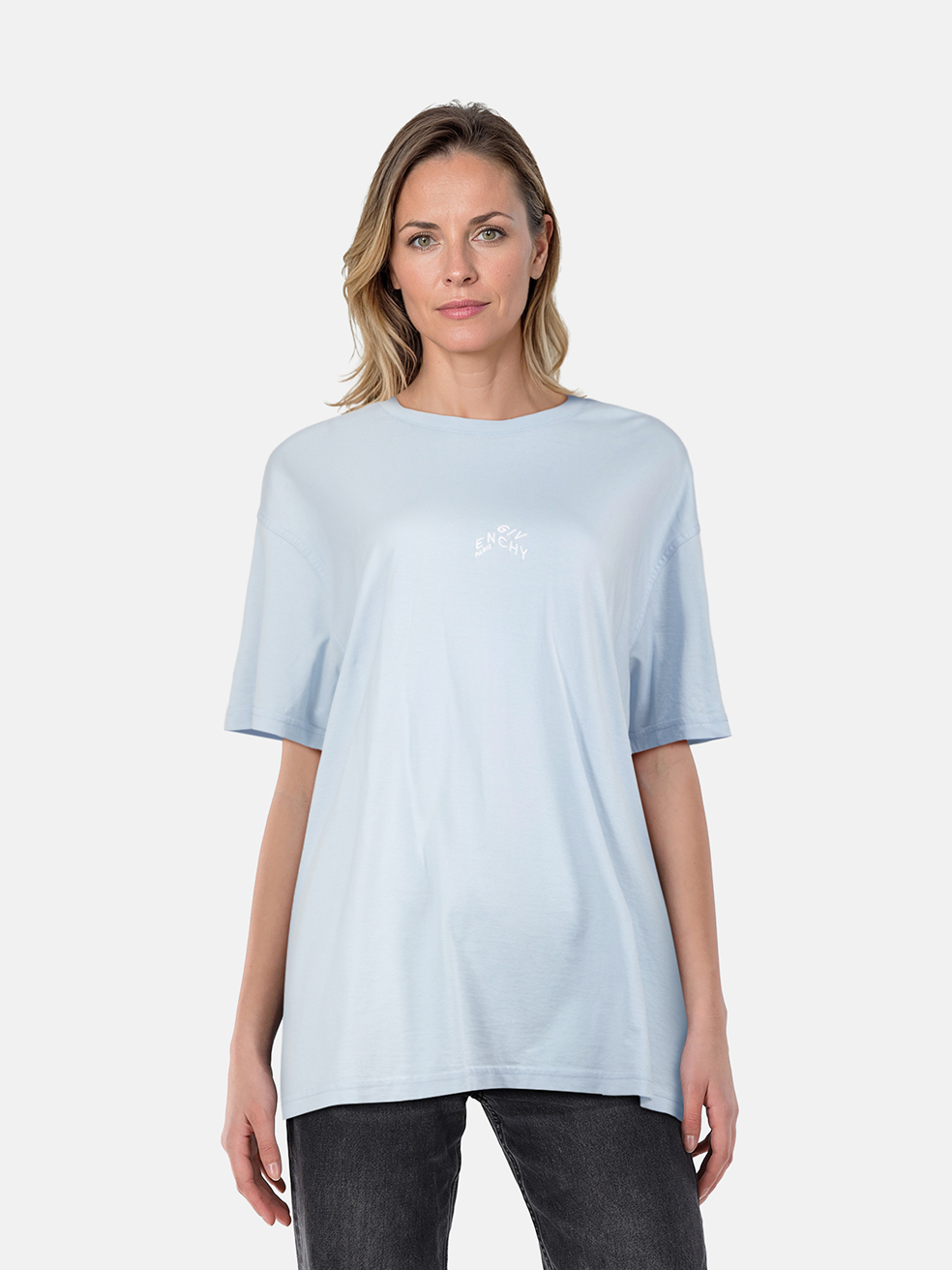 Givenchy Blue Logo Embroidered T-Shirt