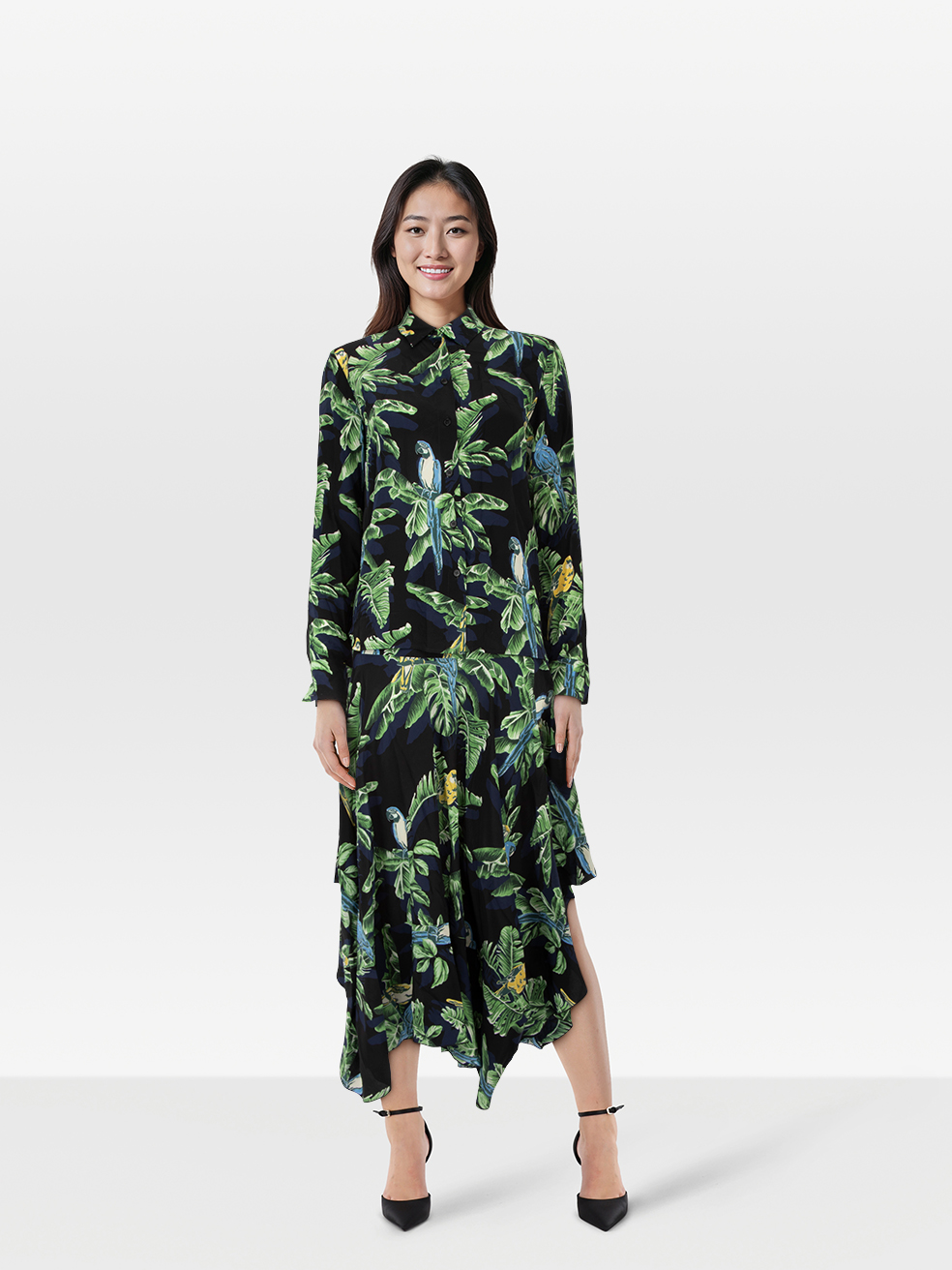 Stella McCartney Pre-Owned Tropical Parrot Silk Shirt Set