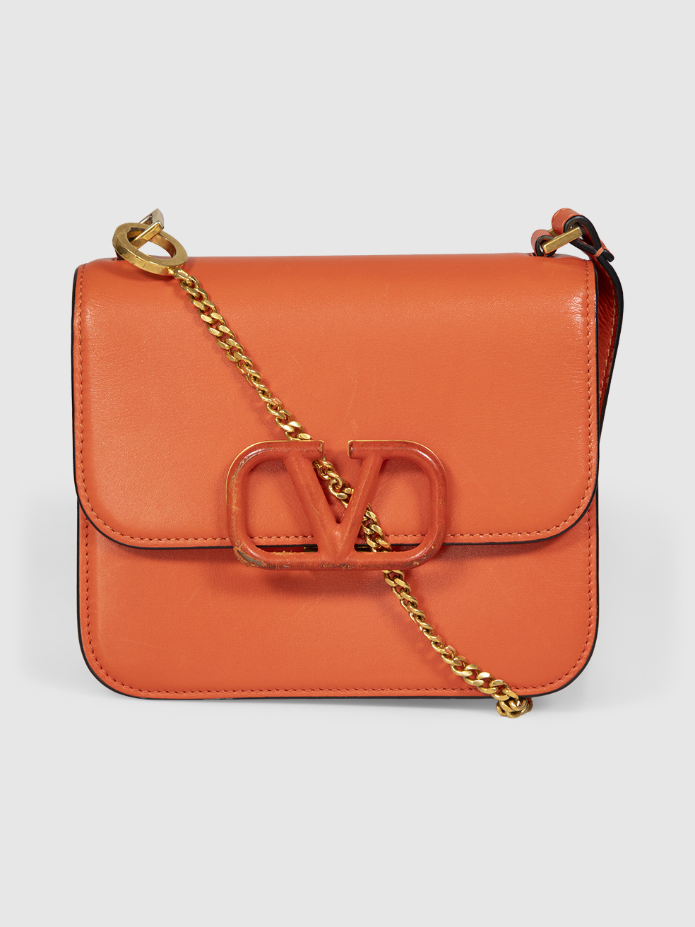 Valentino Garavani Orange Leather VSling Crossbody Bag