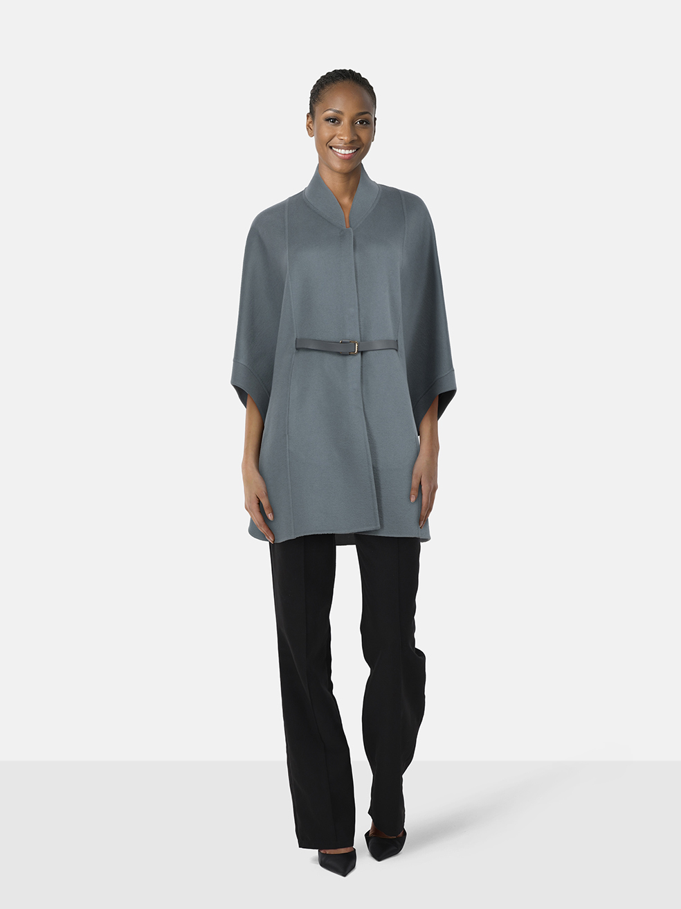 Loro Piana Women's Blue Belted Cashmere Cape