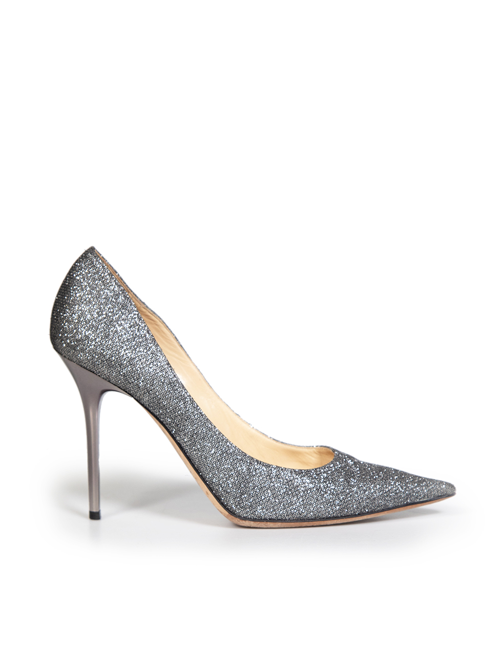 Jimmy Choo Pre-Owned Silver Glitter Stiletto Pumps