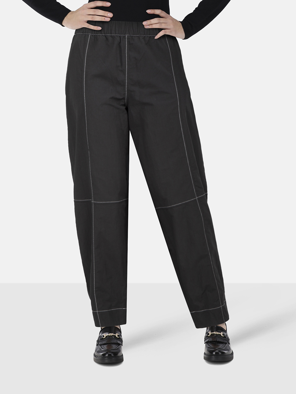 Ganni Black Elasticated Waist Trousers