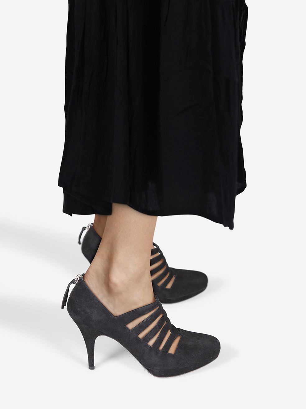 Miu Miu Pre-Owned Black Cut Out Suede Heels