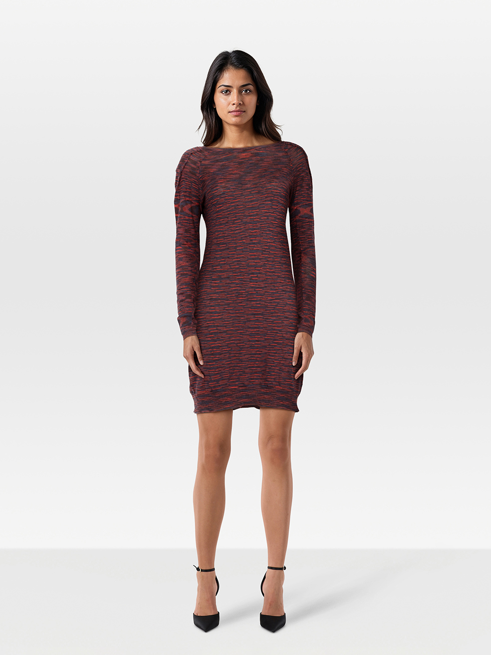 Maje Mini Knit Long Sleeve Dress