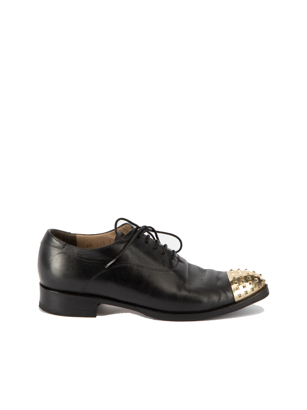 Valentino Garavani Pre-Owned Black Rockstud Cap Toe Oxford Shoes