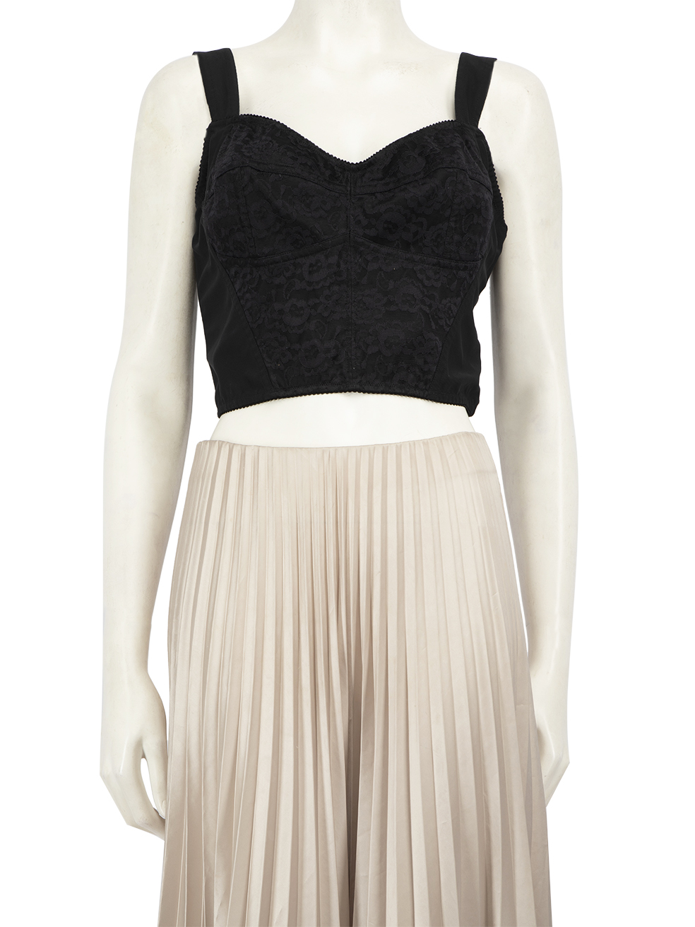 Dolce & Gabbana Pre-Owned Black Lace Corset Crop Top