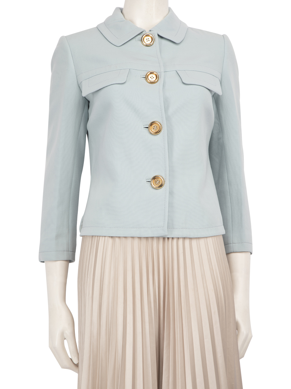 Blumarine Pre-Owned Blue Button Up Mid Length Jacket